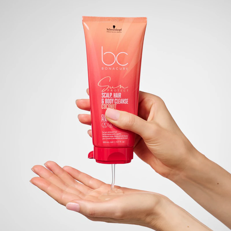 Schwarzkopf Professional BC Bonacure Gel de Banho 2 em 1 para Couro Cabeludo, Cabelo e Corpo com Proteção Solar