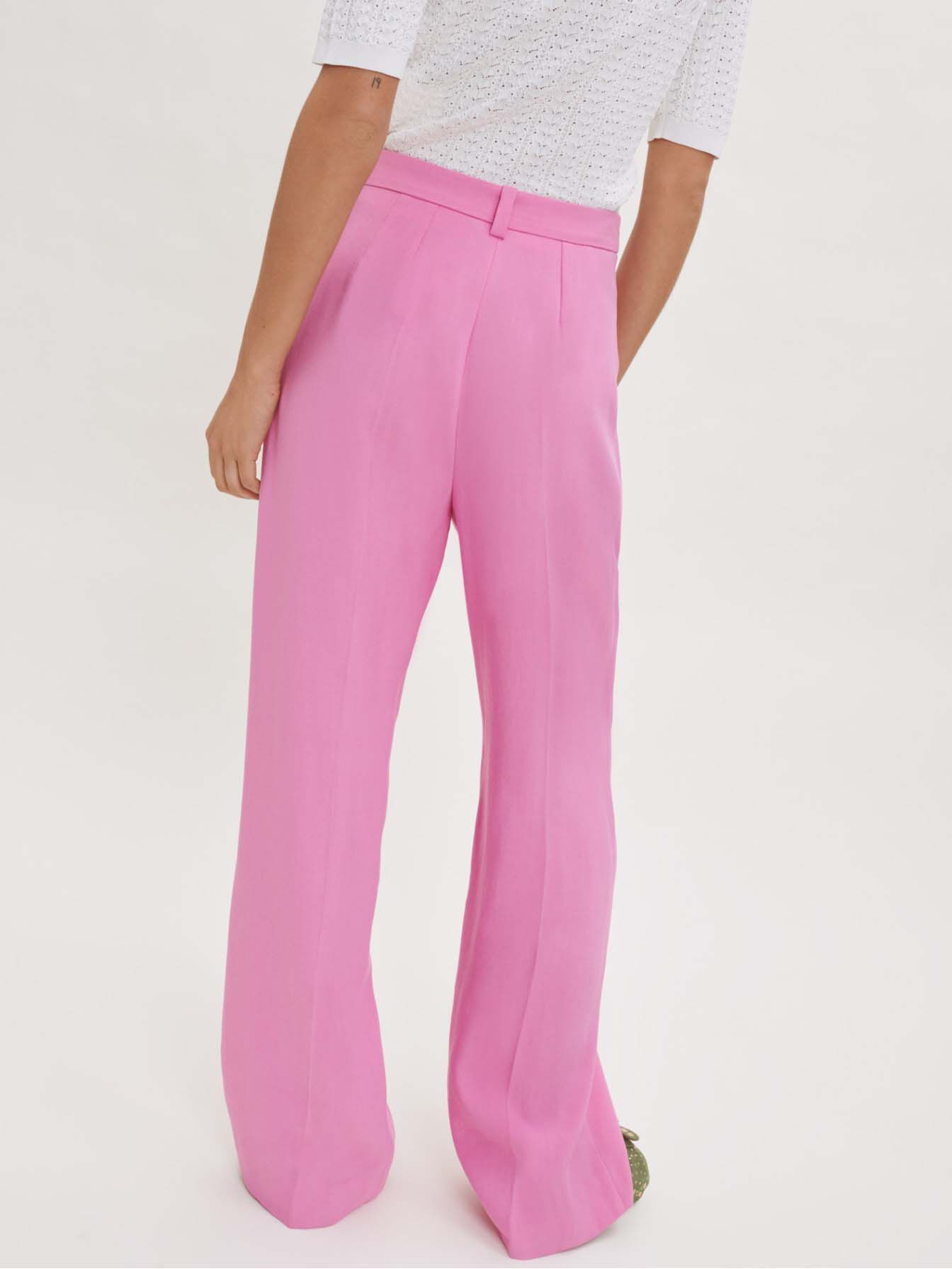 Pantaloni fluidi de costum - rose bonbon