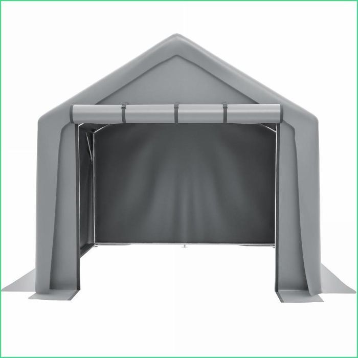 Carport - Abri Multifonction Stable Étanche - Gris Foncé - 244x241x217cm
