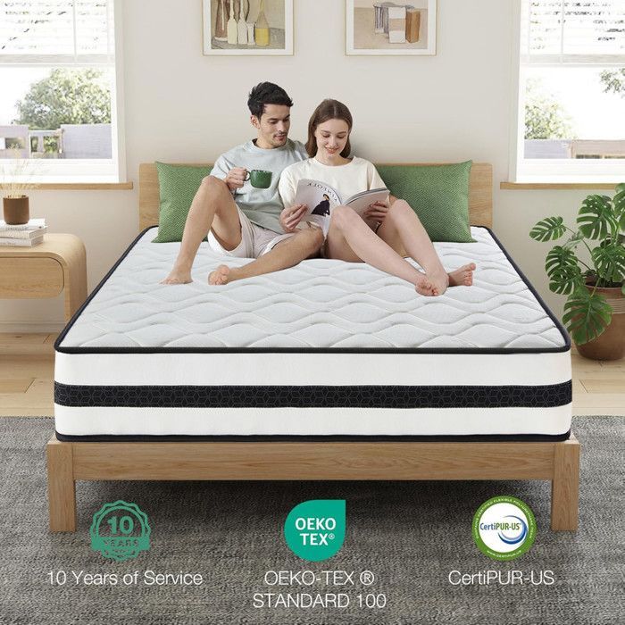 Colchón Premium de 140x190 cm - Extra grueso de 30 cm - Espuma y muelles - Comodidad equilibrada - Soporte óptimo - Ultra transpirable
