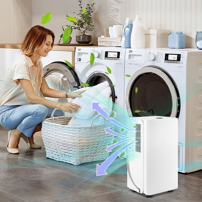 Eulenke Déshumidificateur d'air, 16L / jour, Minuterie 24h, Réservoir amovible 2L, Surface Couverte 25m²