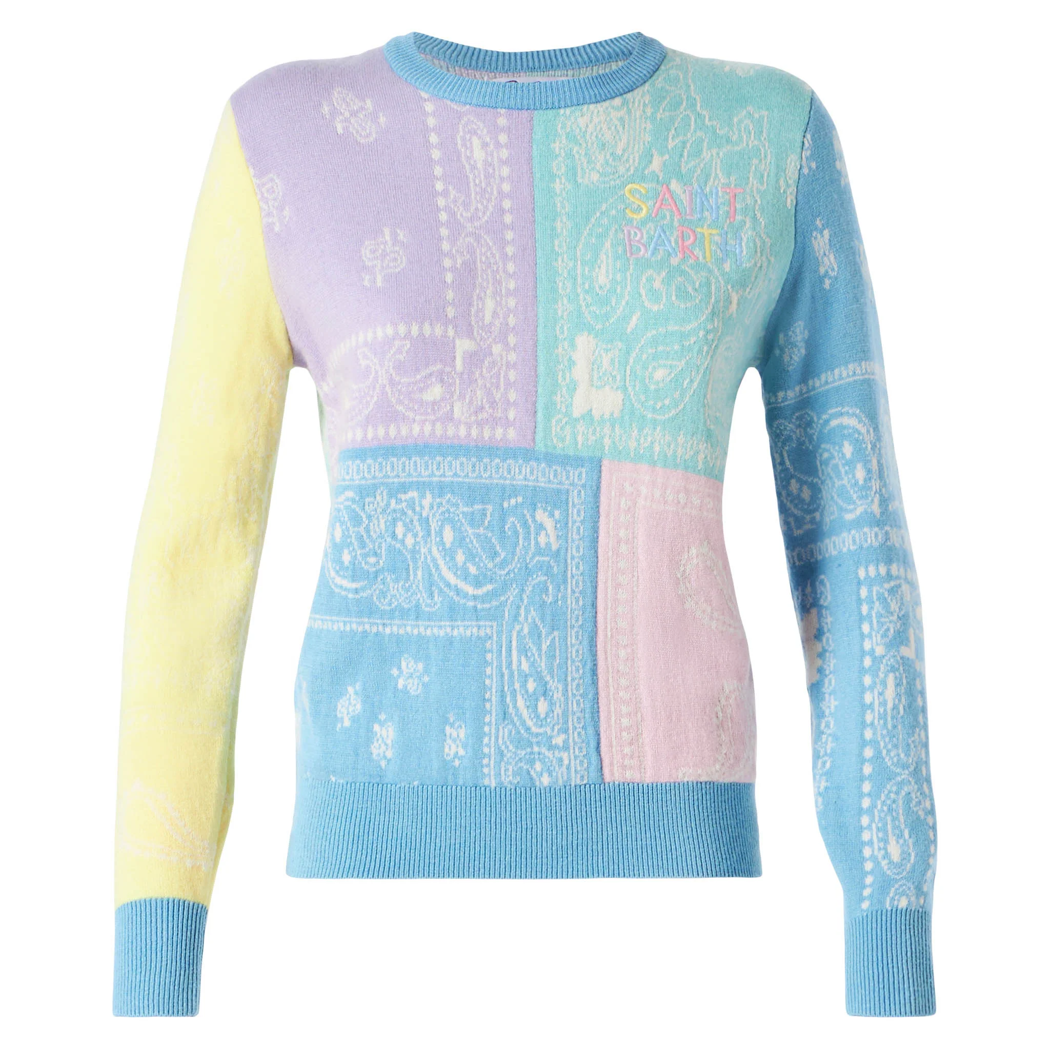 Geplooide trui voor dames met bandana-print