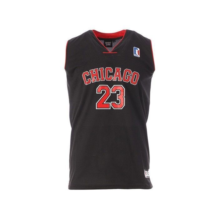 Camiseta de baloncesto - GENÉRICA - Chicago 23 - Negra - Cuello en V - Sin mangas