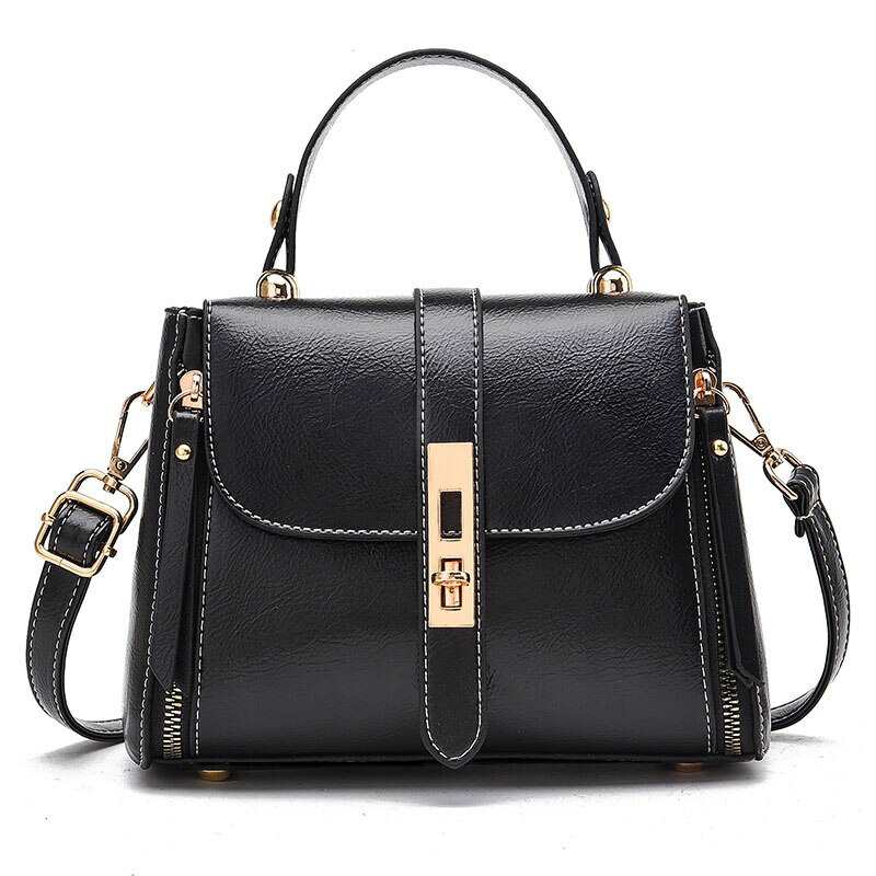 Sacs bandoulière rétro unis, petit sac seau à rabat en cuir PU, sac de voyage simple pour femme
