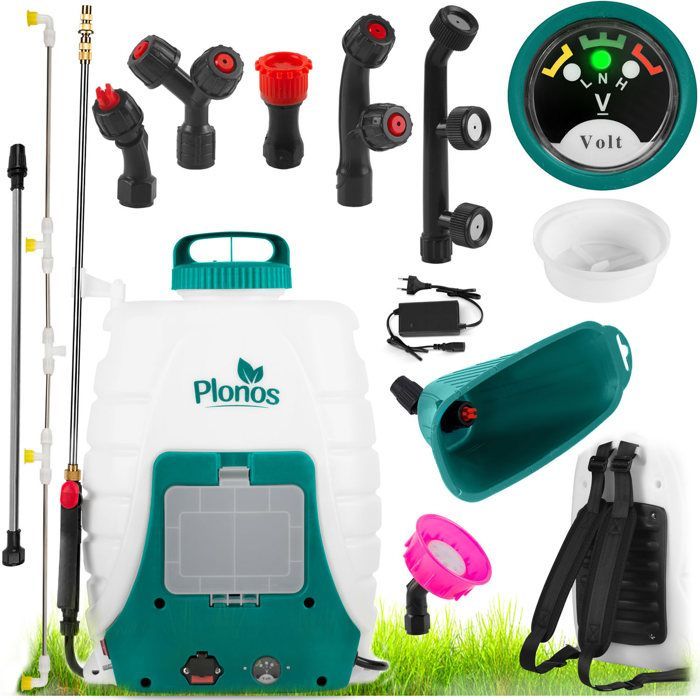 Pulverizador a batería - JANSHOP - Plonos PL-601 - 8 boquillas intercambiables - Depósito de PE resistente