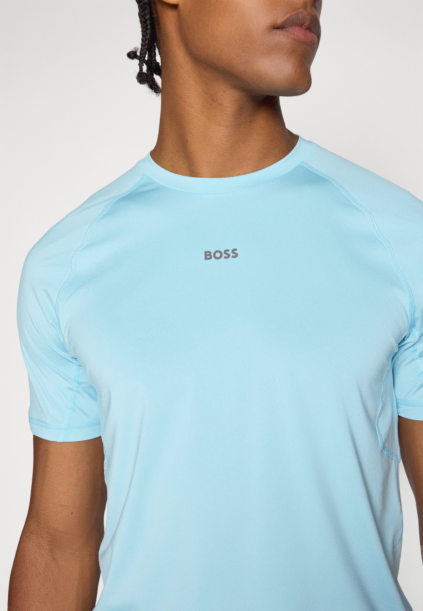BOSS ACTIVE - Sport T-shirt - licht pastelblauw