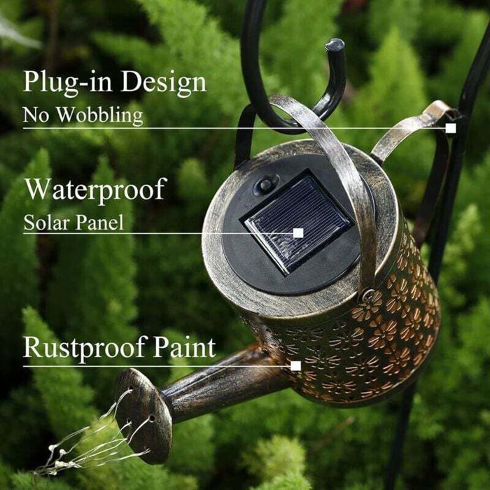 Lampes Solaires Jardin Arrosoir Extérieur Guirlandes Lumineuses Étanche Luminaire Décoratif pour Terrasse Pelouse Jardin Yard Art