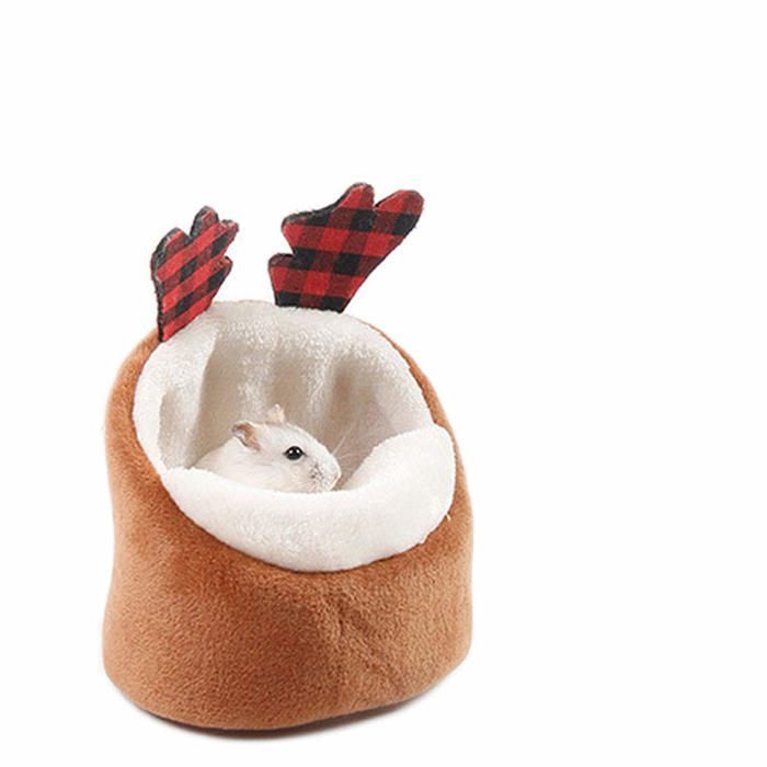 Nido pequeño para mascotas - HANDEIU - Hámster - Marrón - Suave y cómodo - Para interiores
