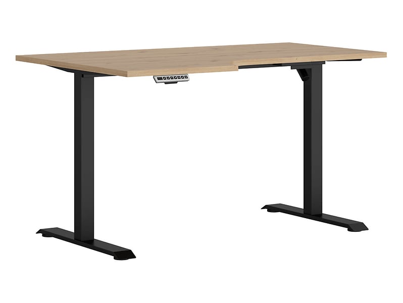 Biurko narożne z elektryczną regulacją Space Office 140 cm lewe dąb artisan