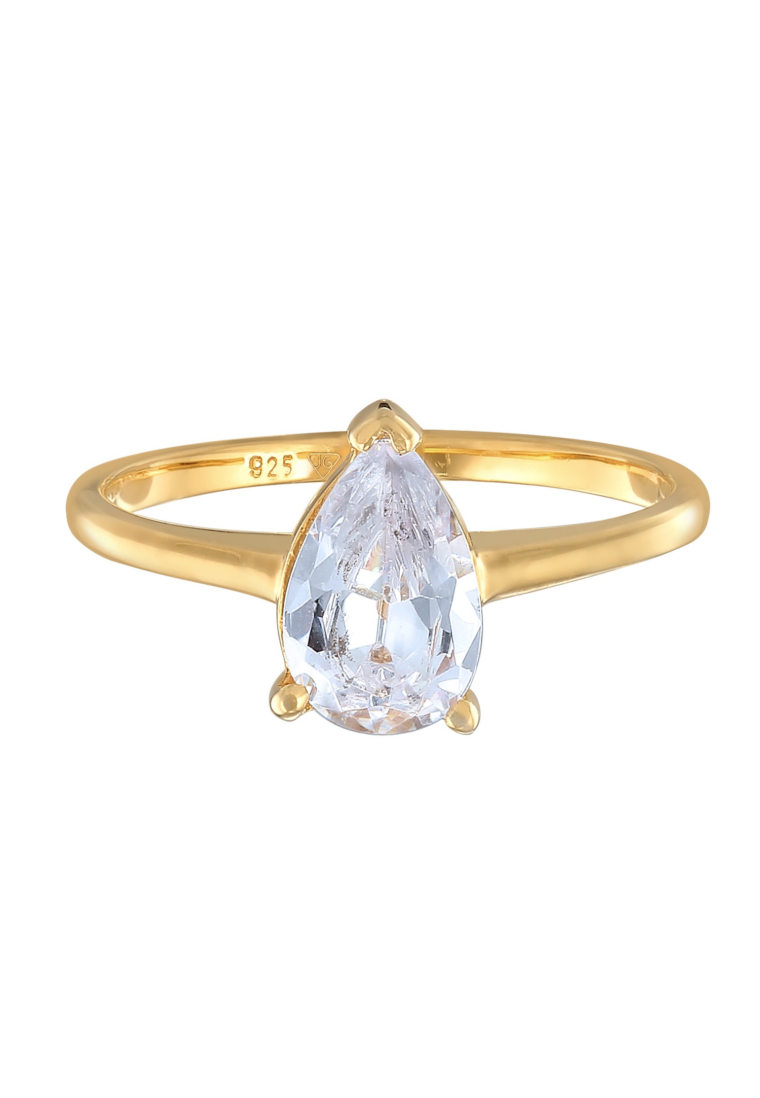 Elli Femmes Bague de fiançailles Solitaire Goutte avec Zirconia en argent sterling 925