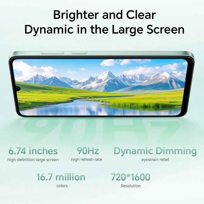 Smartphone 4G - HONOR X5c Plus - 4 GB de RAM - 256 GB - Negro - Cámara ultra nítida de 50 MP - Batería de 5260 mAh - Versión UE
