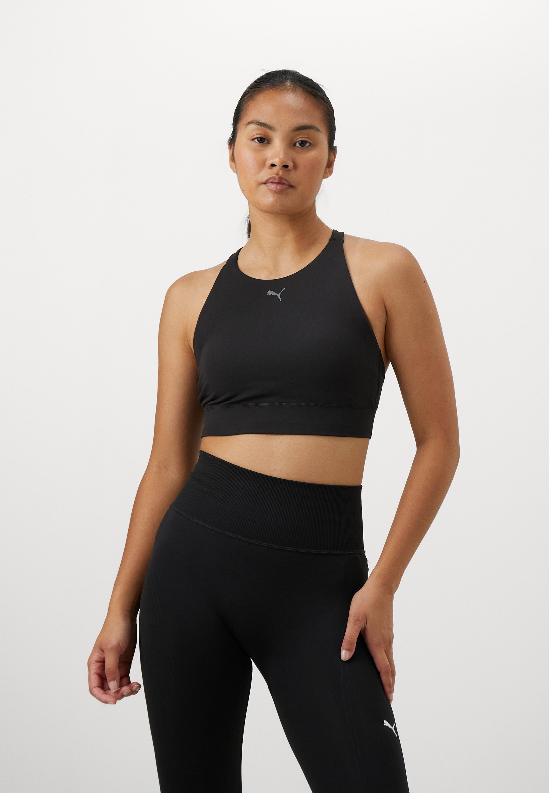 Puma SHAPELUXE HIGH NECK BRA MID - Sportbeha met gemiddelde ondersteuning - zwart