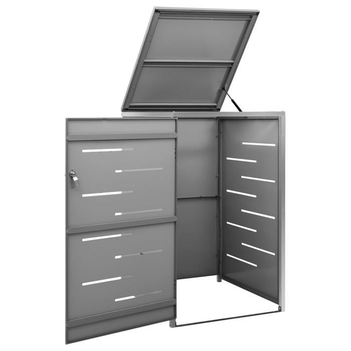 Mülltonnenüberdachung/Mülltonnenabdeckung 69x77,5x112,5 cm Edelstahl 391560