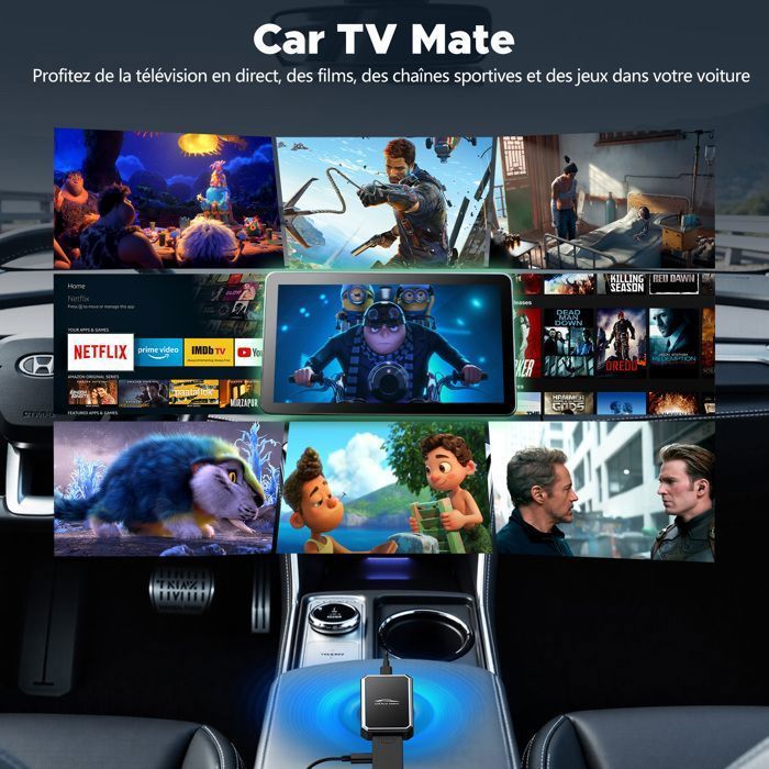 TOGUARD Kabelloser CarPlay-Adapter für kabelgebundenes OEM CarPlay, kompatibel mit Apple CarPlay, iOS 10, Fire TV und HDMI-Multimedia-Spielkonsolen