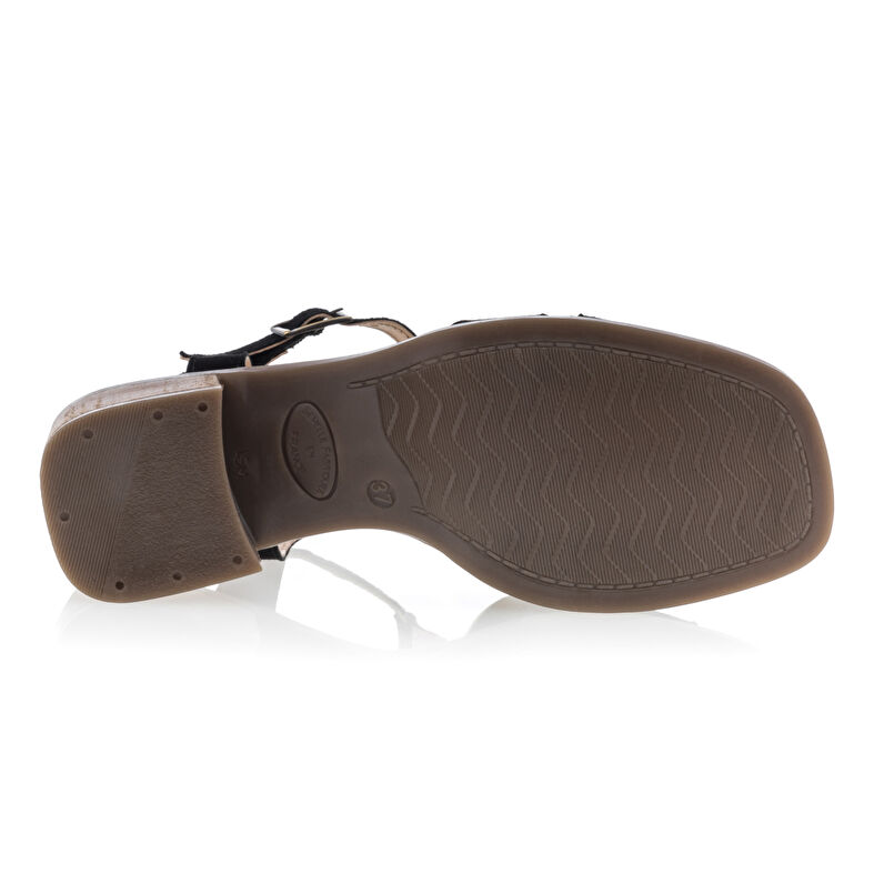 Schwarze Damensandalen / Zehenfreie Schuhe