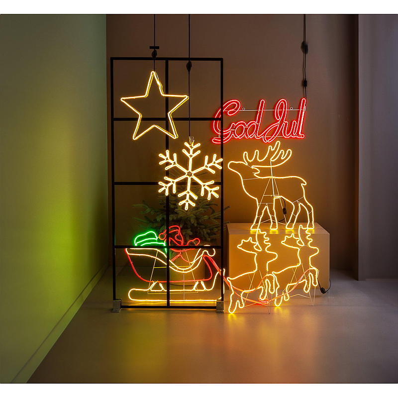Light IT Lysskilt snefnug 57x51 cm, varm hvid