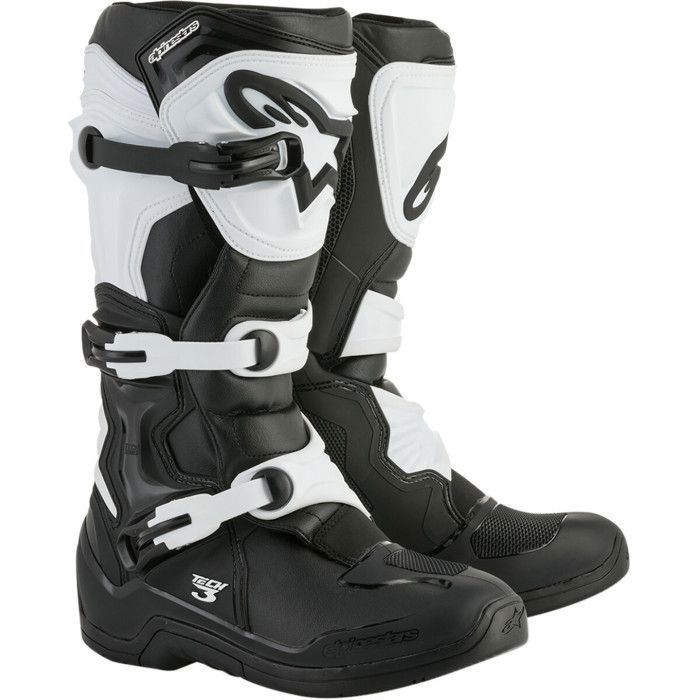 Botas de motocross Alpinestars Tech 3 Offroad en blanco y negro