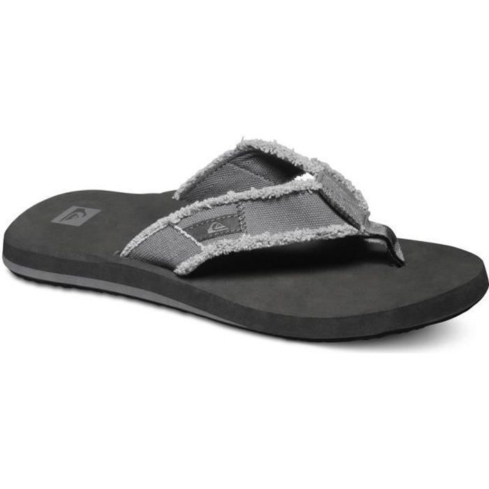 Flip-flops - Quiksilver - Monkey Abyss - Grey - Men's - Frayed canvas upper