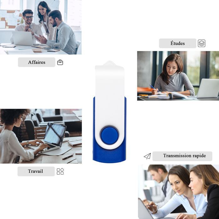 Conjunto de 5 unidades flash USB de 32 GB, versão 2.0, REWBOAT, disco de armazenamento giratório, pen drive, memória flash externa.