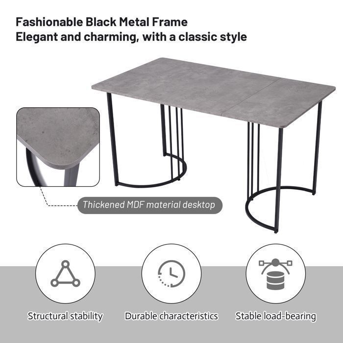 Juego de mesa de comedor de 140 × 80 cm con 4 sillas - Juego moderno de mesa y sillas para cocina/sala de estar - Sillas de terciopelo, color beige
