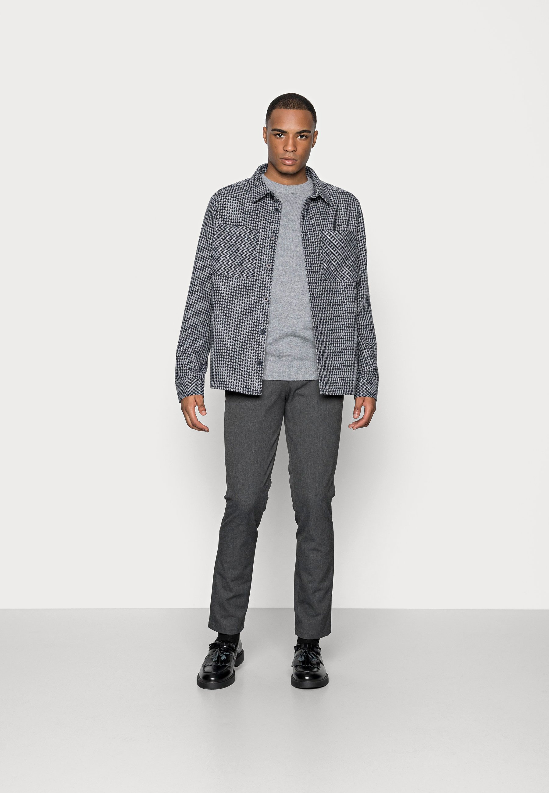 Selected Homme SLHNEWCOBAN CREW NECK - Maglione - grigio melange medio
