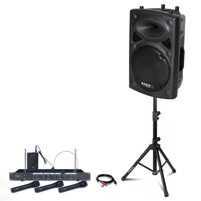 DIFFUSORE SLK12A-TWS DA 700 W + 4 MICROFONI SENZA SUPPORTO +