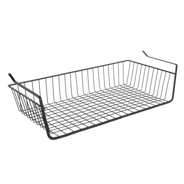 Podwieszany KOSZ PODPÓŁKOWY L czarny metalowy 50x26 cm