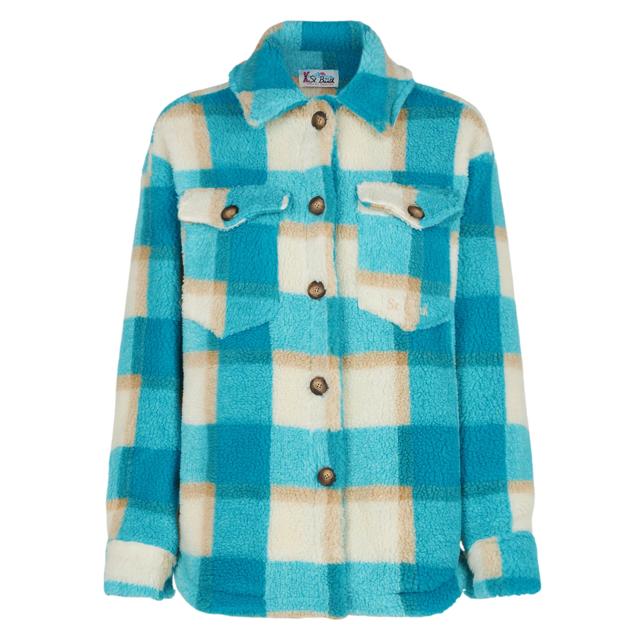Damen-Sherpa-Überhemd aus Tartan