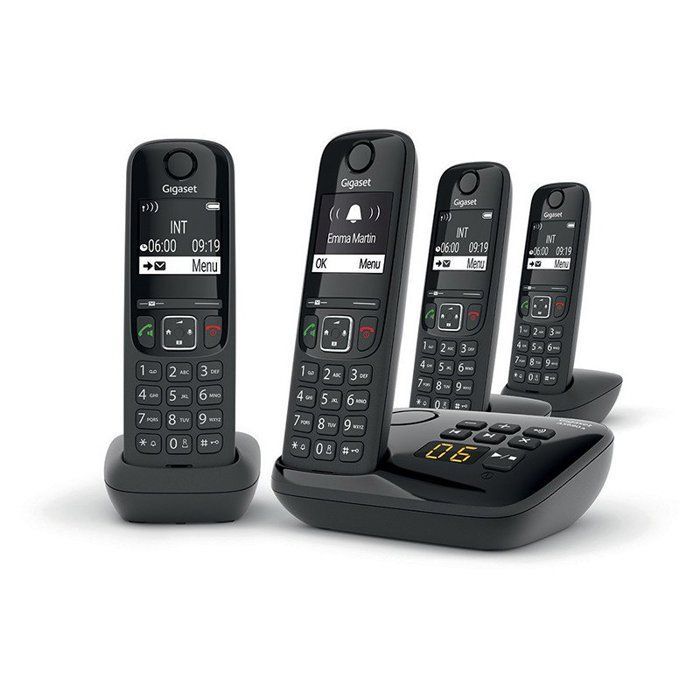 Teléfono con cable GIGASET AS690 A Quattro negro