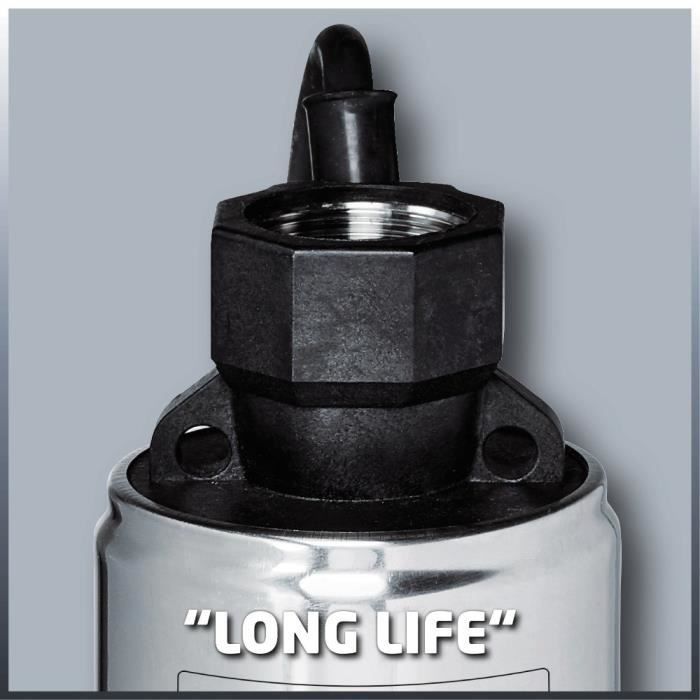 Bomba sumergible para pozos Einhell GC-DW 1045 N (1000 W, altura de impulsión de 45 m). Se suministra con cable de 22 m.