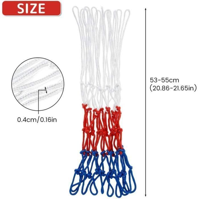 Red de baloncesto multicolor - Paquete de 2 - Nylon - 53 cm - Para interior/exterior