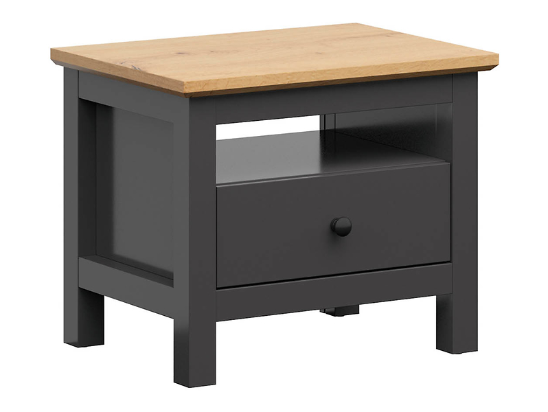 Szafka nocna Hesen 60 cm z szufladą grafit/dąb artisan