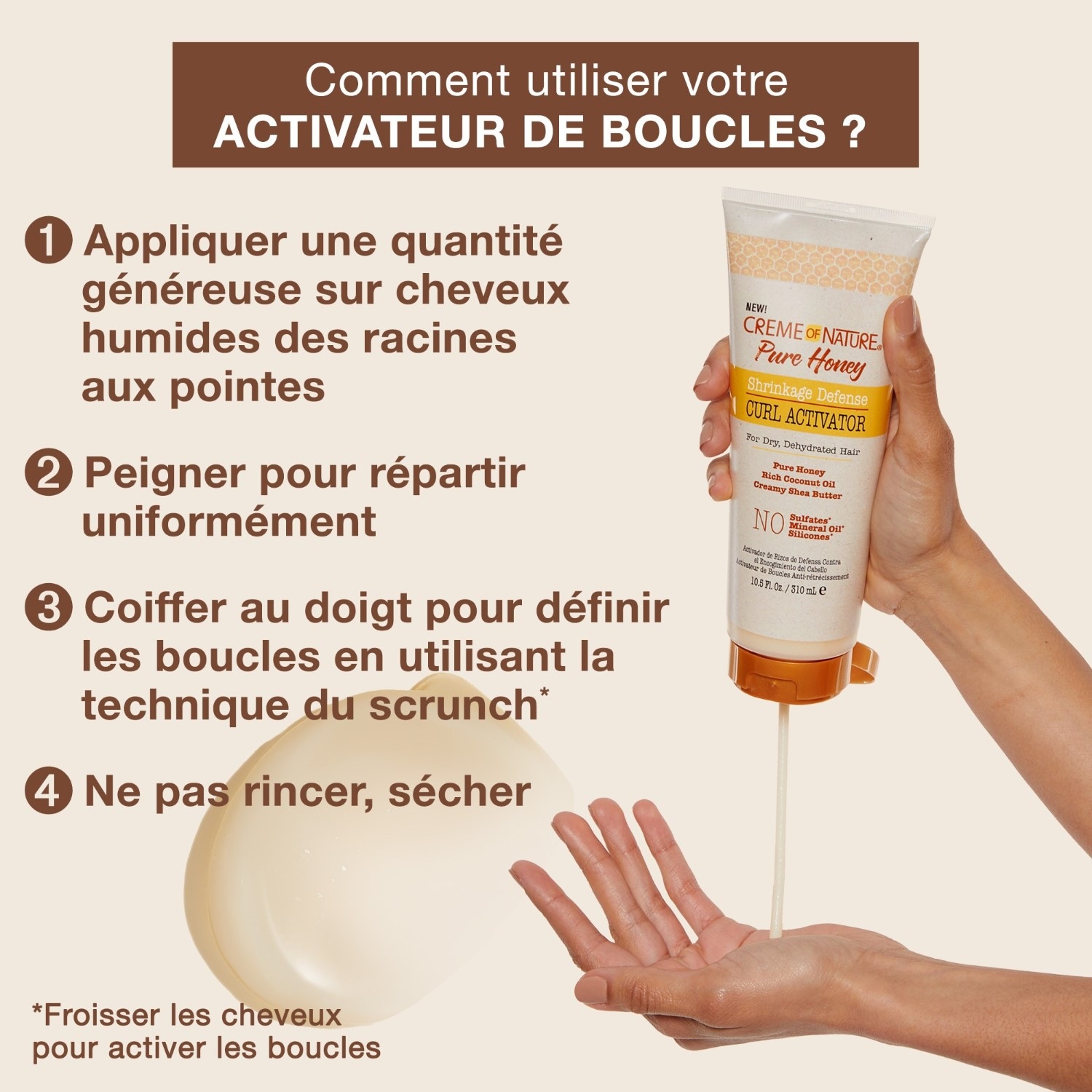 Creme of Nature Pure Honey - Activateur de Boucles sans sulfate