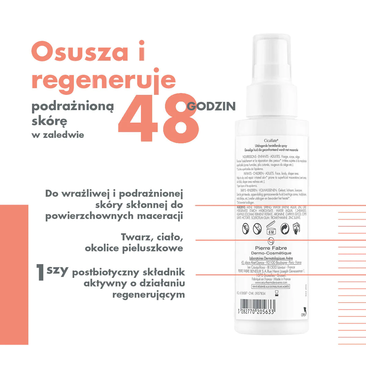 Avène Cicalfate+ Osuszający spray regenerujący