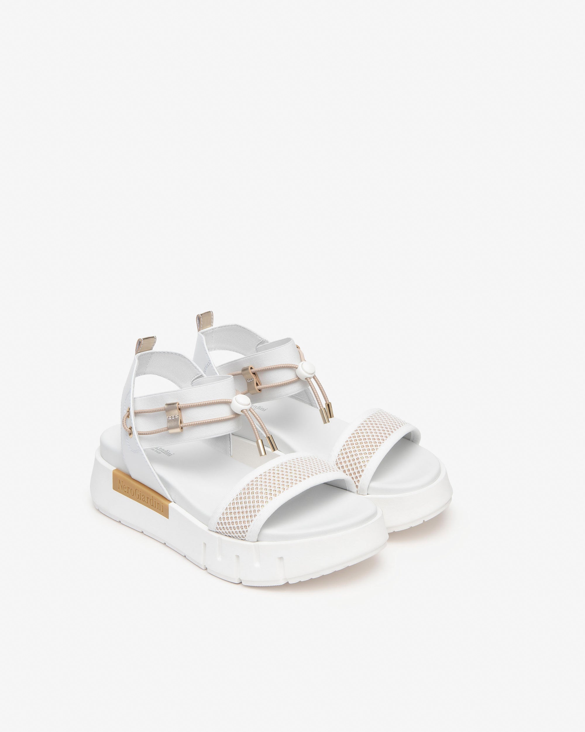  Damen-Sandalen aus Leder und Canvas