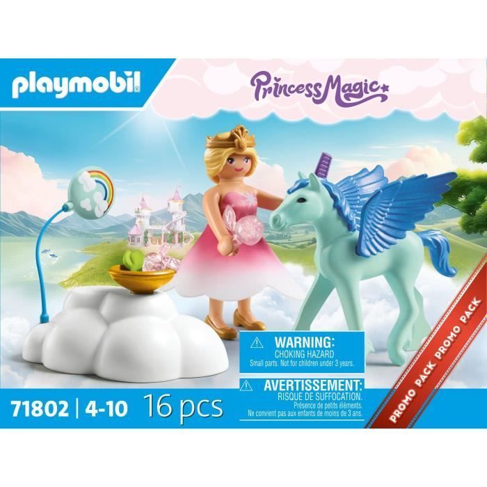 PLAYMOBIL 71802 Princesse et poulain ailé avec nuage, Princess Magic, 16 pièces, Dès 4 ans