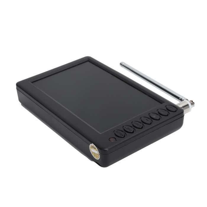 Qiilu ATSC Portable TV TV Numérique, Prise US 110‑220V Multi Bracket Télévision Numérique Portable pour Camping Car son video