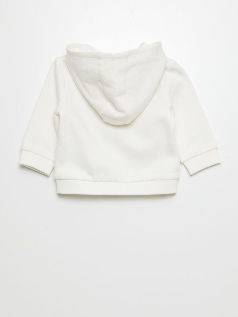 Trui met ritssluiting van fleece - WIT