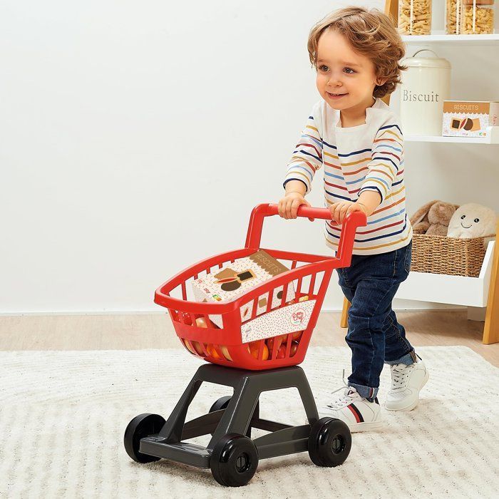 Chariot de courses garni - ECOIFFIER - 20 aliments - Dès 18 mois