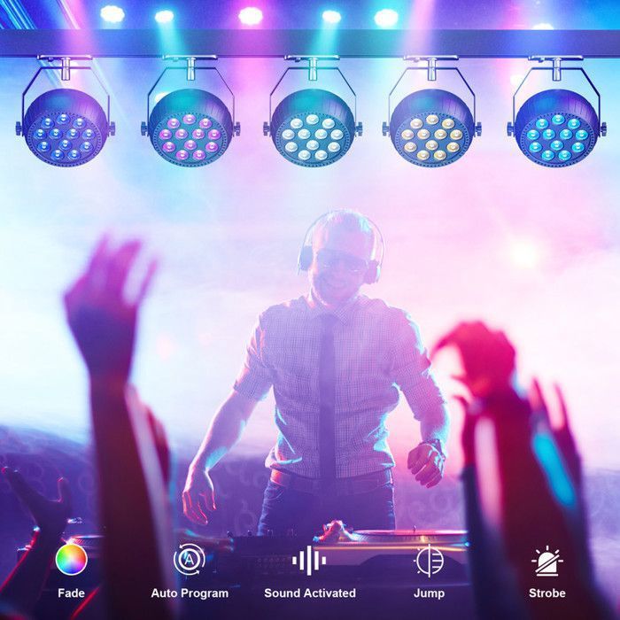 JAJALUYA Proiettore LED RGBW da 20 pezzi, 72W, 2200mAh, con batteria ricaricabile e telecomando, luce da palcoscenico per discoteca