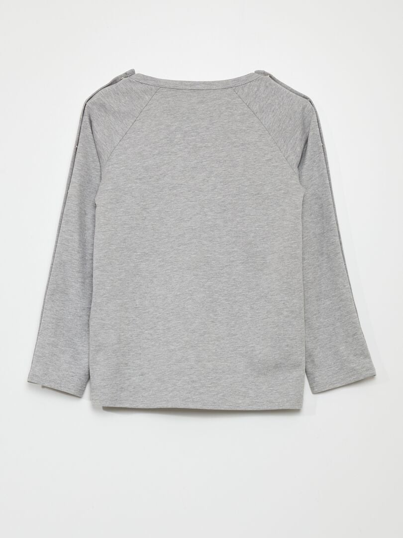 So Easy Snap-On T-shirt met lange mouwen - GRIJS