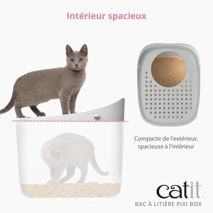Maison de toilette Bac à litière pour chat - CATIT - Pixi Box - Entrée par le haut