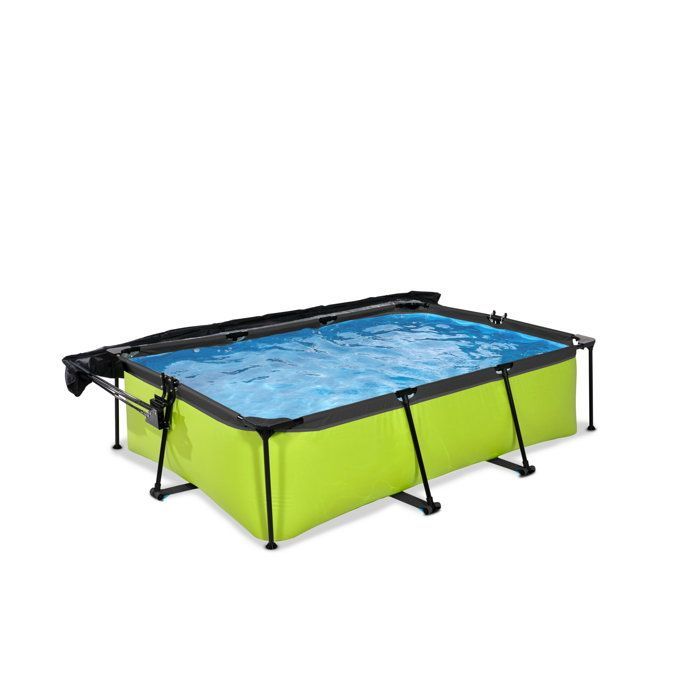 Piscina EXIT Lime de 220x150x65 cm con bomba de filtro y toldo - verde