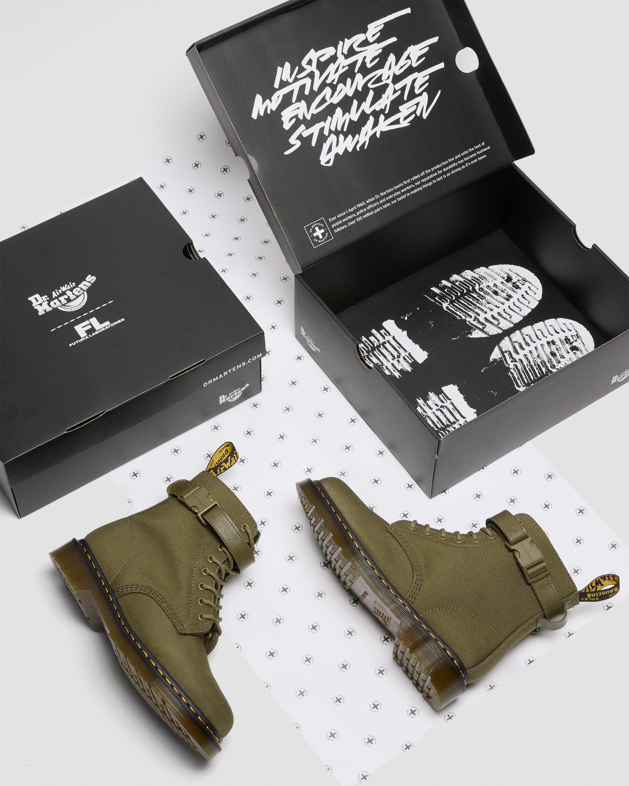 1460 Futura Olive Strap Lace Up Boots