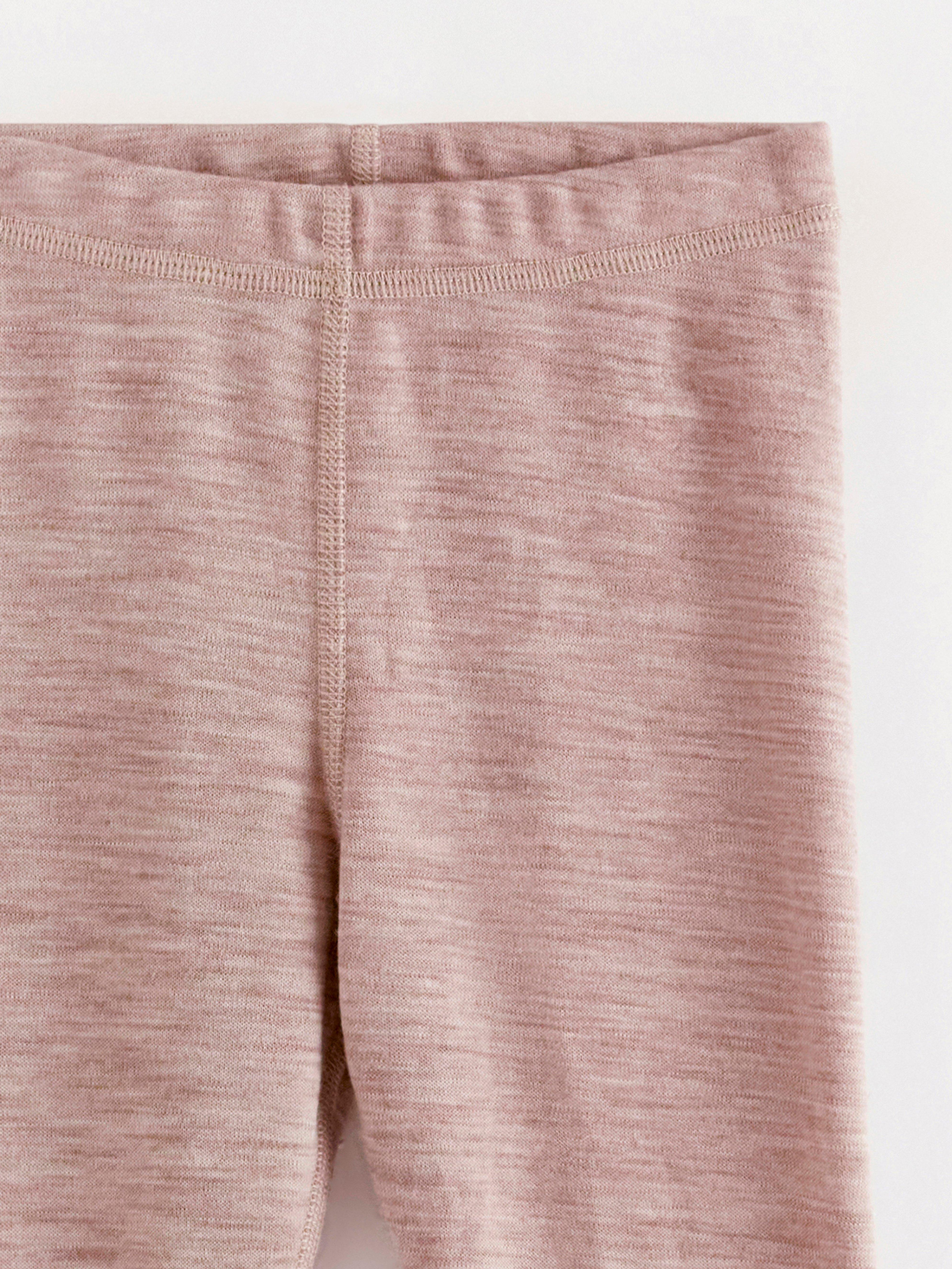 Leggings i merinoull Light Beige Melange