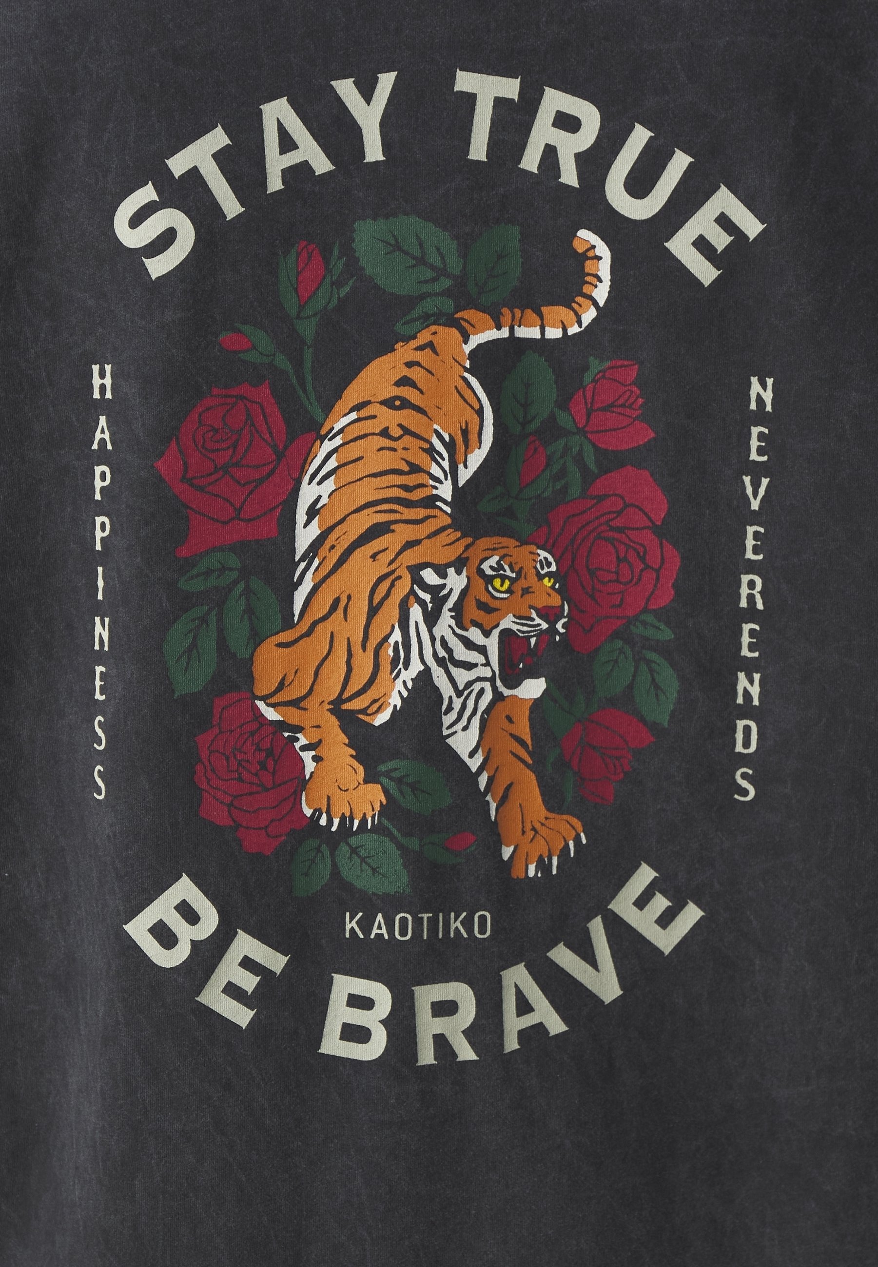 T-shirt met Kaotiko-print - zwart