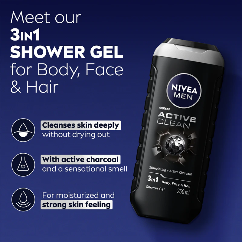 NIVEA MEN Active Clean sprchový gél pre mužov