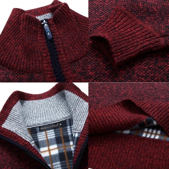 Jersey de hombre, jersey de cuello alto de punto, jersey de manga larga, ideal para otoño/invierno - Gris claro