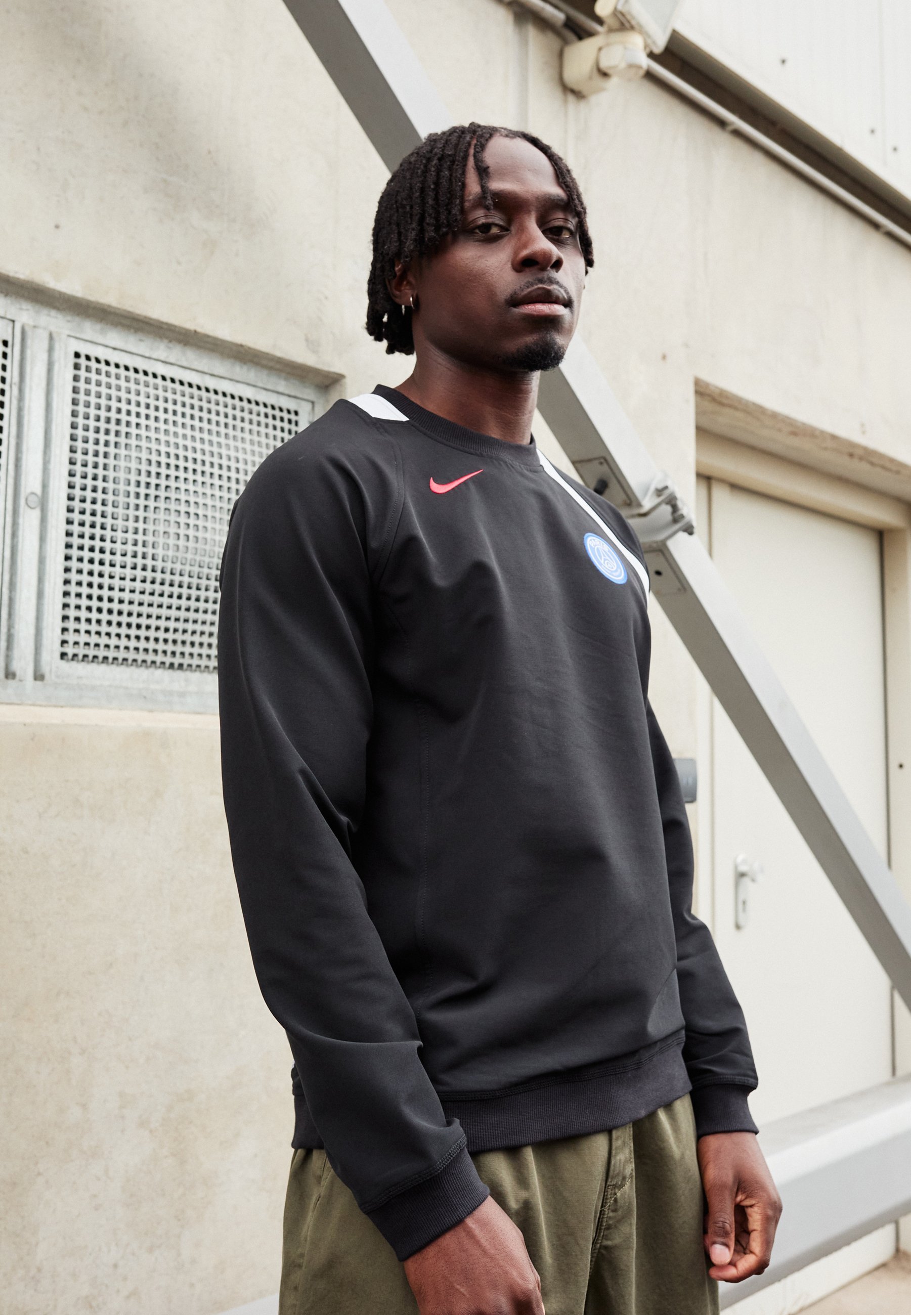 Nike Performance PARIS SAINT-GERMAIN T90 CREW - Tenue de club - Noir/Blanc