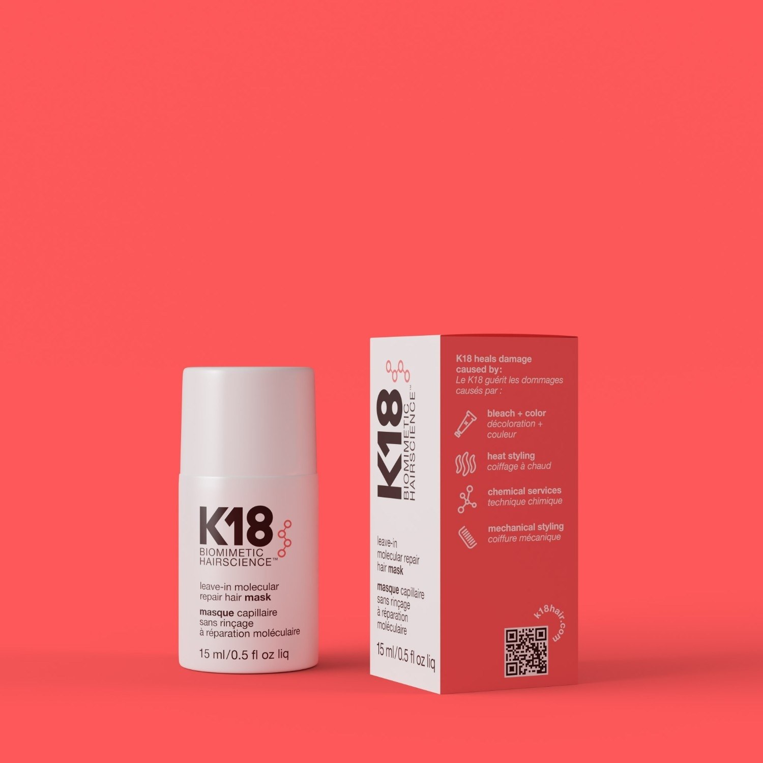 K18 Maska za lase brez izpiranja Molekularna obnova maske - 5 ml